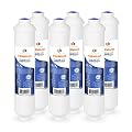 Aquaboon 10” x 2” 6-Pack of Clear Premium Coconut T33 Inline Ro Post/Granular Activated Carbon (GAC) Polishing Water Filter Cartridge for Reverse Osmosis System - Standard Size 10” x 2”