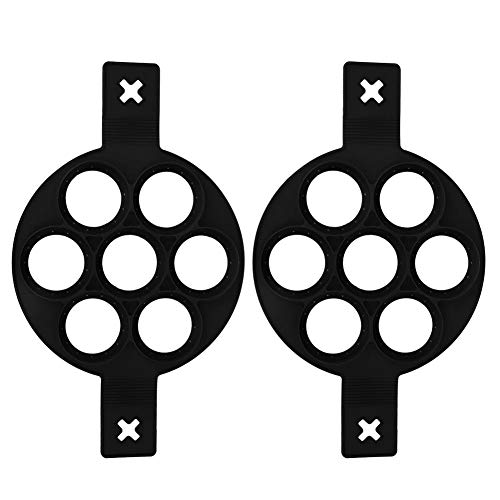 Moldes de huevo frito de silicona de 7 rejillas, moldes para hornear antiadherentes Moldes para hornear de cocina duraderos y seguros, para cocinar huevos Tortitas Tortillas