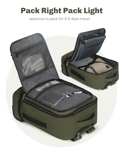 Hynes Eagle Rolling Backpack Luggage 21'' Backpack with Wheels Flight Approved Wheeled Backpack Carry on Travel Backpack for Women Men 42L image 5