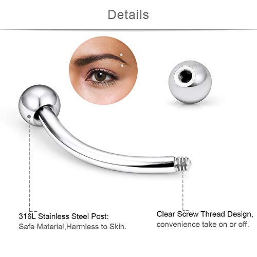 SCERRING 16G Eyebrow Rings Tragus Helix Rook Daith Earrings Lip Ring Barbell Body Piercing Jewelry Retainer 6mm 8mm 10mm 20-30PCS2