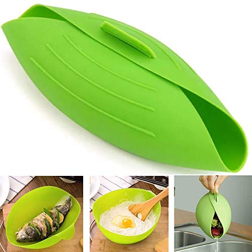 2pcs All-Purpose Foldable Silicone Cooking Pocket, Reusable Bread Baking Pan Fish Poacher Microwave