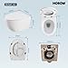 HOROW Wand WC Keramik Hänge WC Set Toiletten mit abnehmbaren Deckel sitz mit Absenkautomatik Hängetoilette, D-Form, kompakte Design Toilette Gästebad, 52 cm