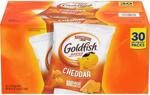 Goldfish Cheddar Crackers, 1.5 oz. Snack Packs, 30 Count