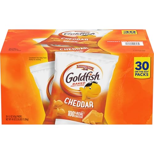Goldfish Cheddar Crackers, 1.5 oz. Snack Packs, 30 Count