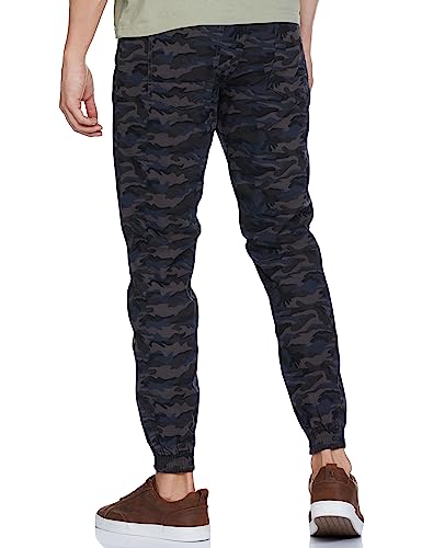 Image of The Indian Garage Co Men Slim Fit Solid Mid-Rise Joggers