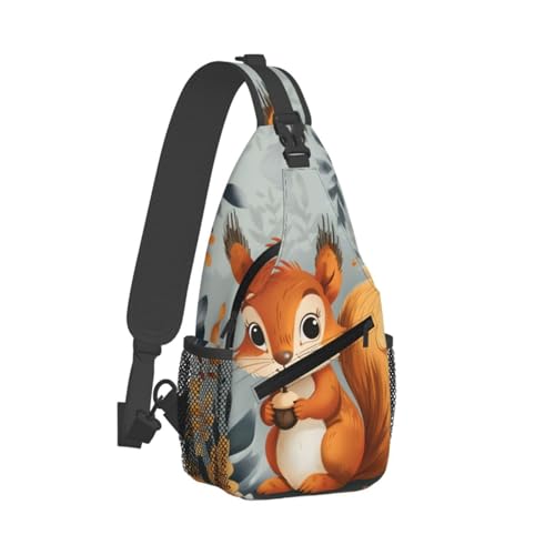 Mochila cruzada estilo sling con diseño de ardilla miniatura 2