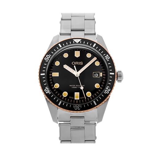 Oris Divers Automatic Black Dial Watch 01 733 7720 4354-07 8 21 18 (Pre-Owned), silver