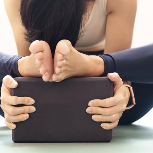 Yoga Blocks 2 Pcs, 9\"x6\"x3\" Yoga Brick Foam Blocks EVA Foam Block Props Accessories for Pilates Stretching and Meditation (Grey, Large)