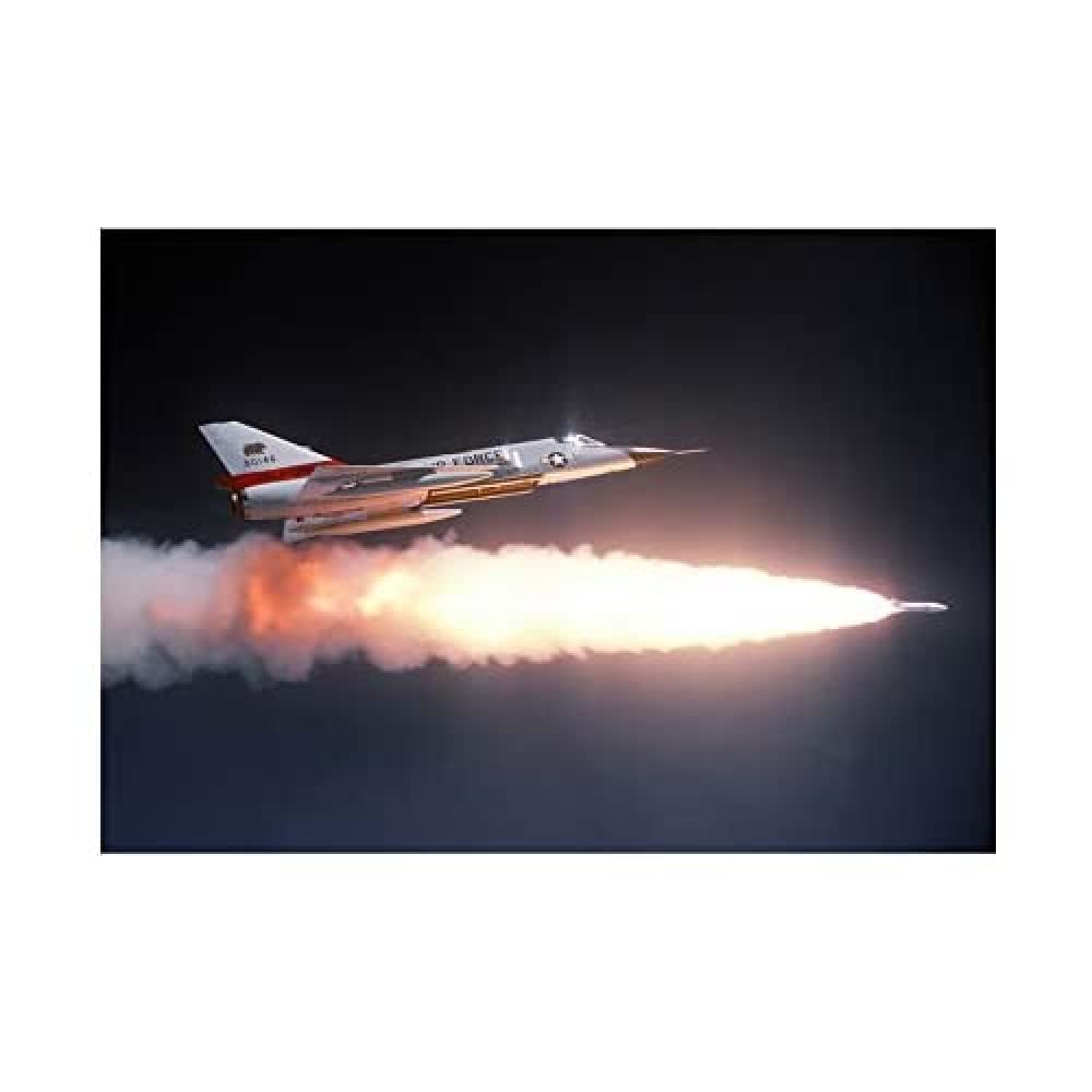 Wee Blue Coo MILITARY AIR PLANE FIGHTER JET F106A DELTA DART MISSILE FRAMED PRINT B12X3600