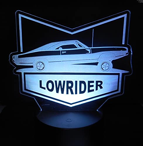 WS DesignsLowrider 6.5" Custom Low Rider Muscle Car Laser Engraved 3D Effect Acrylic LED Desk Top Night Lamp