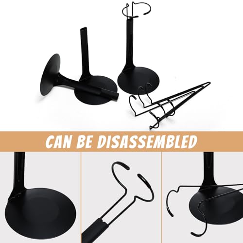 Image of Yaocom 6 Pcs Adjustable Doll Stands for 12 Inch to 18 Inch Dolls Display Stand with Expandable Waist Wire Action Figure Display (Black)