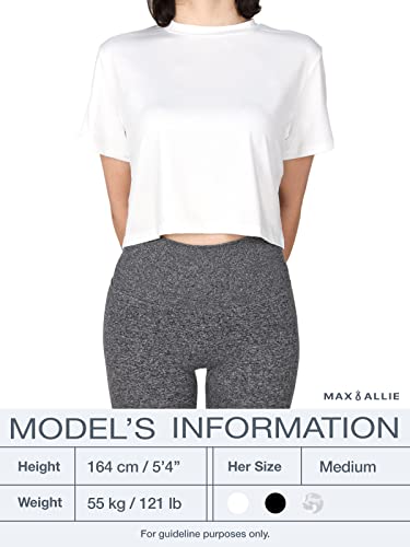 MAX ALLIE Women's Ultra Soft Cropped T Shirt Crew Neck Tees Casual Loose Fit Basic Lightweight4
