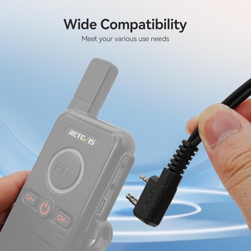 Image of Retevis AI Active Noise Cancellation Walkie Talkie Earpiece, Rechargeable