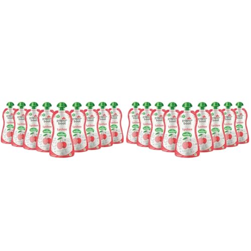 Image of Paper Boat Lychee Juice, Litchi Jelly Drink Enriched with Vitamin D, No Added Preservatives and Colours (Pack of 18, 150ml each), Pink