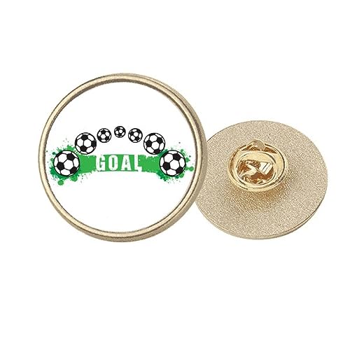 Broche sport de football en métal doré de forme ronde géométrique