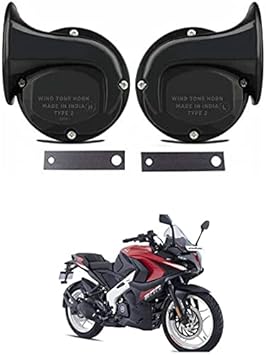 EIAC Universal Windtone Jalwa Horn (2 and 4 wheelers), Black color, Heavy plastic body, Set of 2, 12V voltage For Pulsar 200RS Universal For All Models