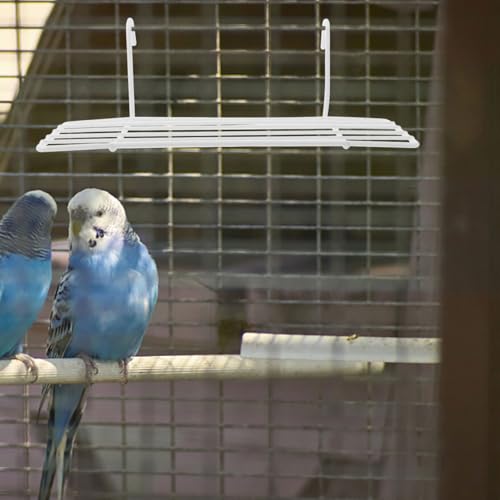 Image of balacoo Bird Tray Platform Rectangular Parakeet Platform Metal Bird Cage Perch for Parakeets Cockatiels Canaries Small Birds 9.84 X 3.93 X 3.14 in 2 Pack