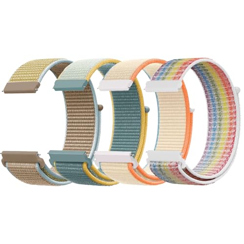 4PCS Nylon Uhrenarmband 22mm Armband Elastisches Band für Damen Herren,Smartwatches Ersatzarmband für Samsung Galaxy Wat...