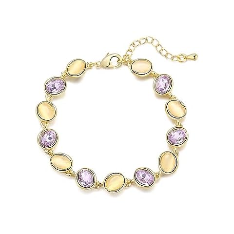 Aprilery Gold Chain Bracelet with Multicolour Stones Cover