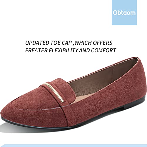 Obtaom-Womens-Pointy-Toe-Loafer-Flat-Comfortable-Faux-Suede-Work-ShoesCute-Penny-Loafer-Slip-On-Ballet-Flat
