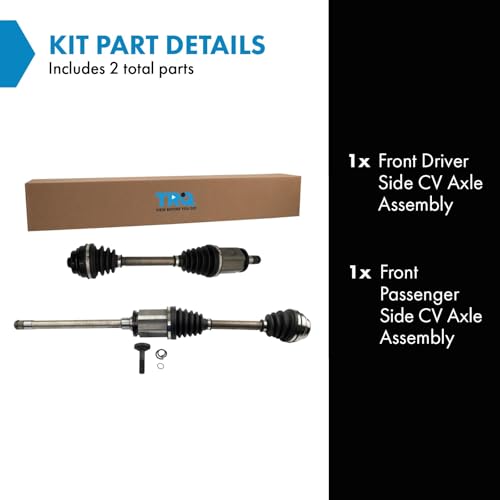 Image of TRQ Front Driver and Passenger Side CV Axle Assembly Set 2 Piece for 2012-2016 BMW 528i xDrive 2011-2016 535i xDrive 2014-2018 640i