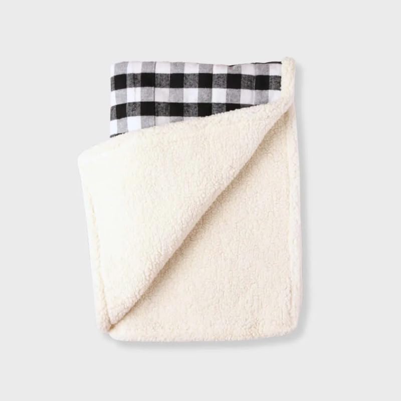 Image of Blanket for Dog & Cat 100% Polyester Warm Comfortable pet Blanket (Small, Black & White Check)