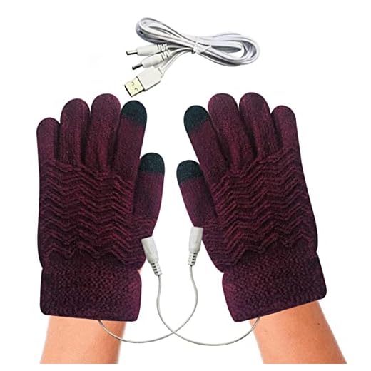 Luvas aquecimento USB - Luvas Aquecidas Elétricas Aquecedores Mãos Cheias,Luvas tela sensível ao toque tricô confortável para ambientes internos ou externos Sritob