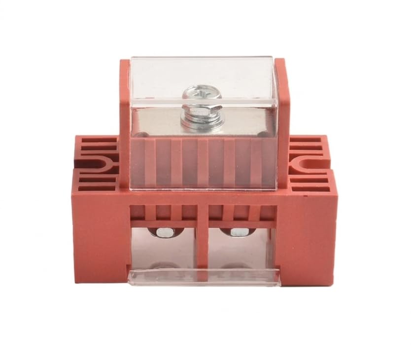 100A Power Distribution Block 1 Input 2 Output – Fence Terminal Connector with Transparent Cover, High Current Distribution Block for Car Audio, Solar, Battery & Electrical Systems (Red)-image-30