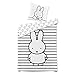 Produktbild termana Miffy Bettwäsche Set 135x200 · Kinder-Bettwäsche Miffy HASE · Streifen Black&White - Kissenbezug 80x80 + Bettbezug 135x200 cm - 100% Baumwolle