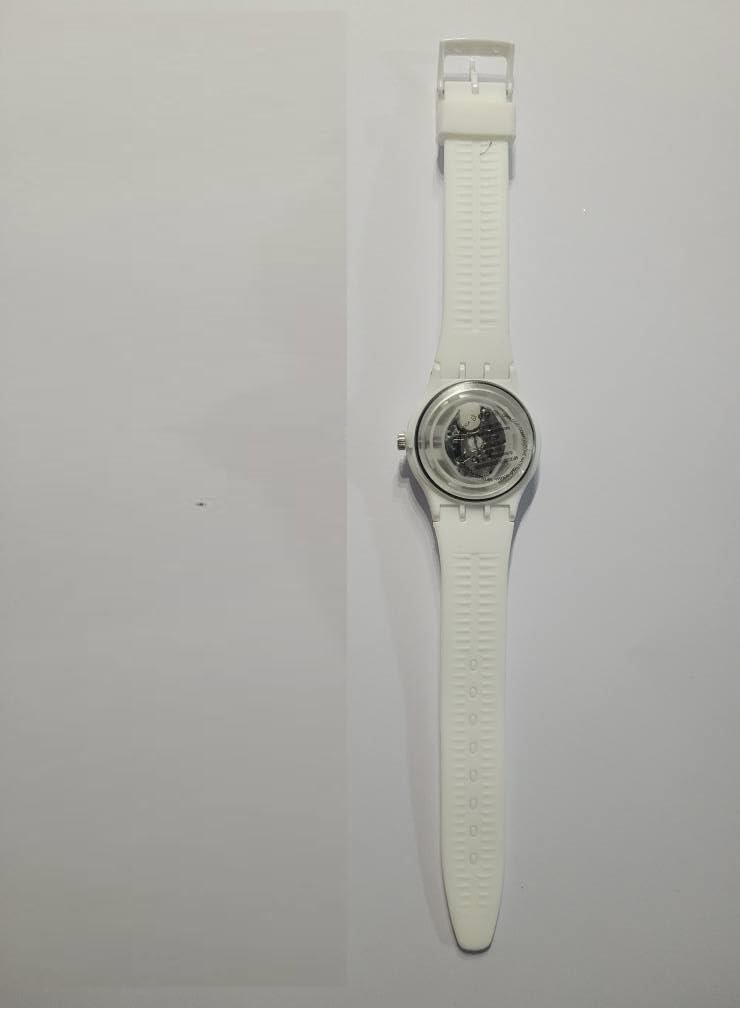 OROLOGIO BIANCO QUADRANTE 35mm lungo 23,5 cm PER DETENUTO, UNISEX DIETRO TRASPARENTE IDONEO CARCERE AMMESSO PENITENZIARIO, NON VA BENE PER POLSI GRANDI