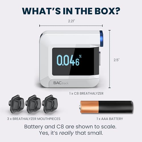 BACtrack C8 Breathalyzer | Professional-Grade Accuracy | Optional Wireless Smartphone Connectivity | Compatible w/Apple iPhone, Google & Samsung Android Devices | Apple HealthKit Integration