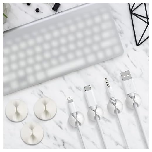3pcs Cable Organizer Clips for Desk, Wire Management Cord Holder, Charging Cable Tidy Clips for Office, Home, and Workspace(3White)