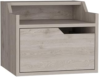 Tuhome Furniture Busan 1-Drawer Manufactured Wood Modern Floating Nightstand, Light Gray