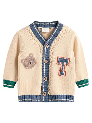 NEXT Baby Jungen Standard Strickjacke aus 100% Baumwolle. Varsity...
