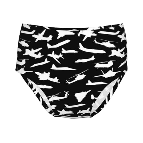 Airplane Silhouettes Aviation Pattern Girls' Underwear Soft Cotton Little Girls Panties Comfort Briefs