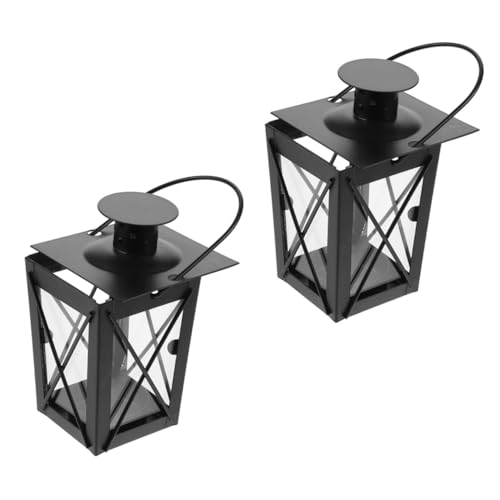 Mobestech 2 Piezas Portavelas de Hierro Negro Retro Soporte Tipo Linterna X para Decoración de Bodas Fiestas y Hogar Candelabros Vintage para Románticos Interiores y Exteriores