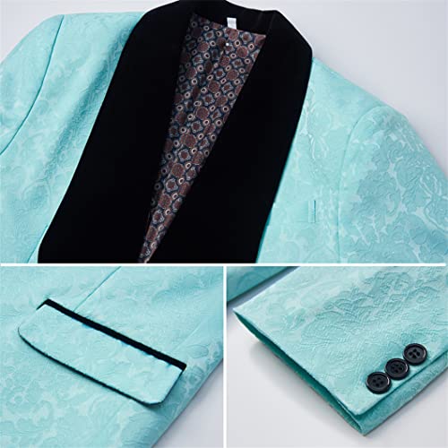 Herren-Hochzeitsanzüge, weißer Jacquard mit schwarzem Kragen, Smoking, 3-teilig, Grau, US 40 m – Bild 8