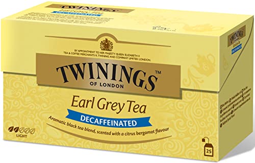 Té negro descafeinado Twinings Earl Grey. 25 bolsitas