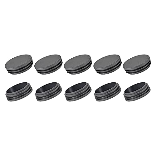 Image of METALLIXITY Round Post End Caps (3 inchx0.9 inch) 10pcs, Plastic Tubing End Cap Plug - for Decoration Furniture, Handrail Stair, Black