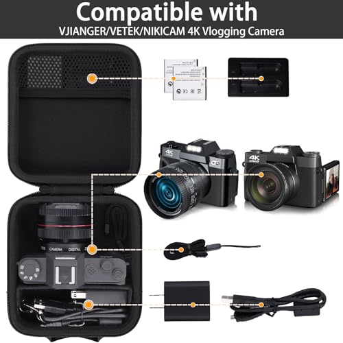 Funda rígida para cámara 4K con correa y asa negra miniatura 2