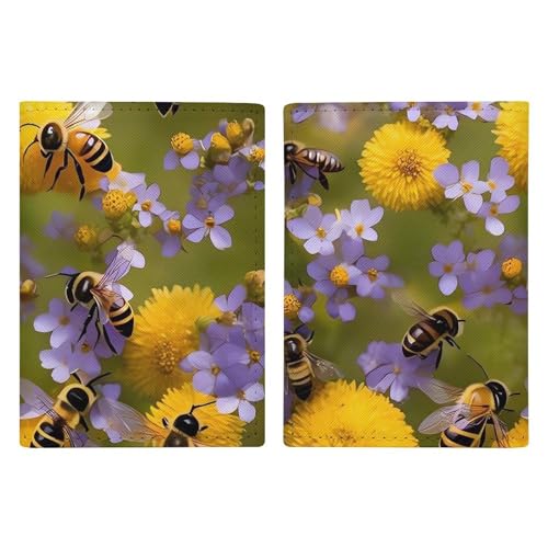 Porte-passeport en cuir motif abeilles : le cadeau de voyage parfait et poétique