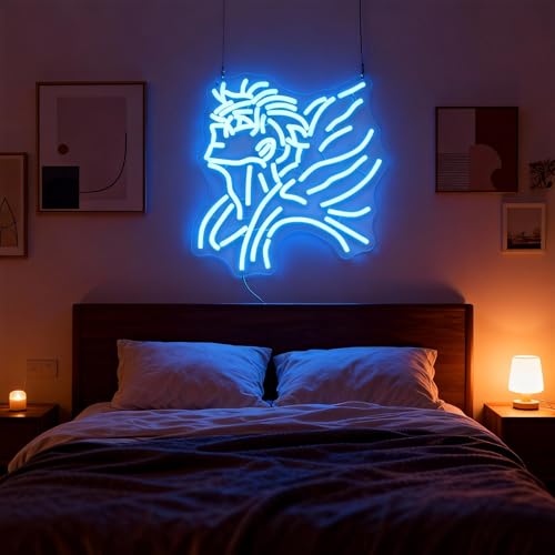 Image of Monarch's Sigil Neon Sign, Ice Blue, 13x13 Inch | Leveling Inspired, LED Wall Art, Anime Room Decor for Gaming, USB Dimmable, Collector's Edition