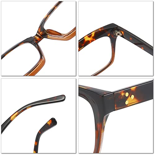 Image of REAVEE 4 Pack Oversized Reading Glasses for Women Men Blue Light Blocking, Ladies Retro Stylish Square Large Computer Readers 3.0x