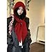 Color Shawl Hat Fashionable Knitted Scarf Winter Headwear Women Warm Earmuff Ear Flap Popular Headpiece Women Winter Ha Red