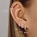 LEXODY Small Gold Hoop Earrings Set for Women, 14K Gold Plated Tiny Lightweight Huggie Hoop Earrings Trendy Dainty Cubic Zirconia Cartilage Earring Jewelry for Women Gifts