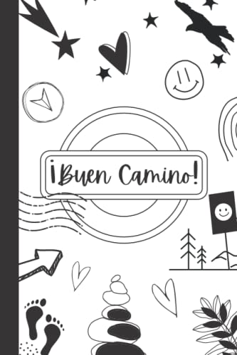 Buen Camino Black & White Cover - Grid Paper: The Way | Camino De Santiago Journal And Notebook Walking El Camino St. James Way