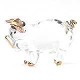 65Craft Pig Clear Gold Hand Blown Glass Art Figurine Ornaments Home Decor