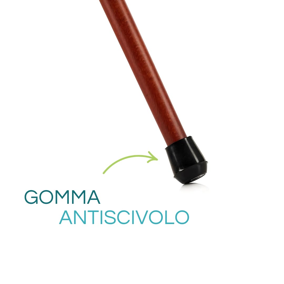 Bastone Da Passeggio In Legno Per Anziani O Disabili - Lunghezza 90cm, Colore Marrone, Semplice E Resistente Vasca Da Bagno Pieghevole - Foto 5