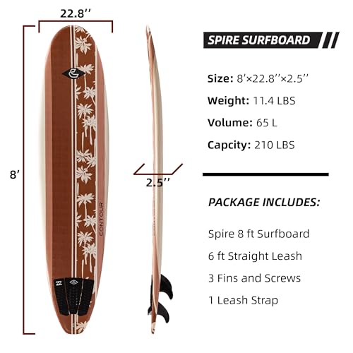 image for Billabong x CONTOUR SURF 8 ft Soft Top Foam Surfboard for Beginner Adu