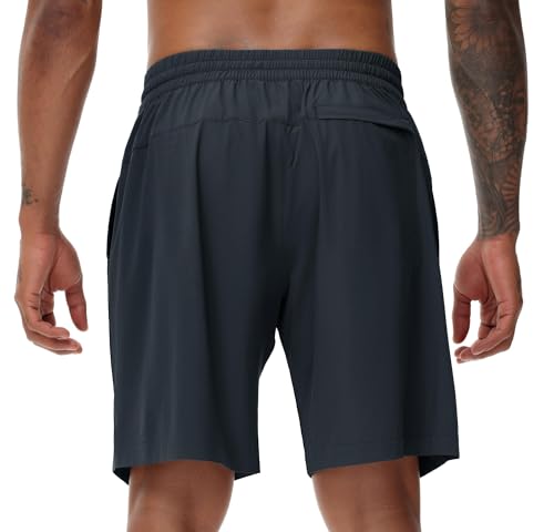 Men's Running Shorts Lightweight Quick Dry Workout Shorts with Drawstring Zipper Pockets2